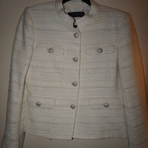 Zara Woman White Blazer, Size L